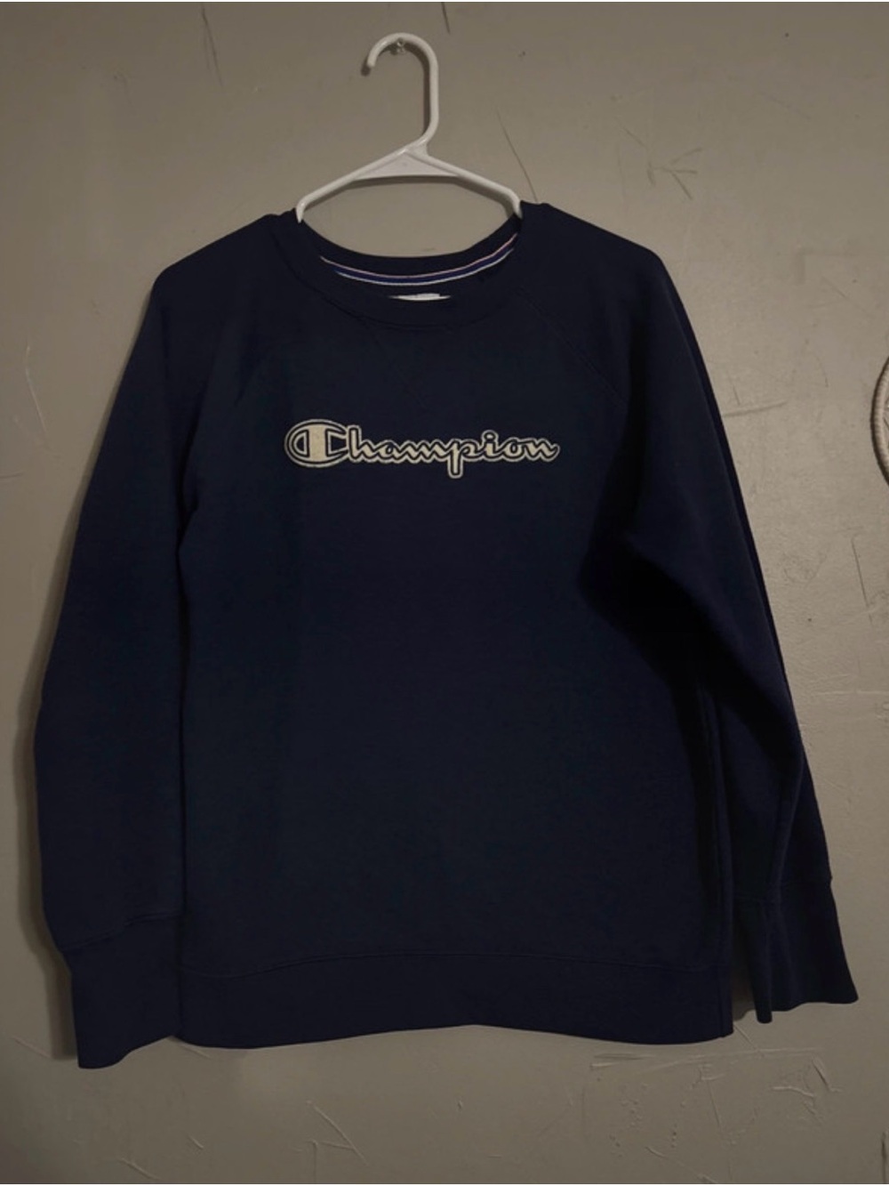Champion Navy Logo Crewneck Sweatshirt